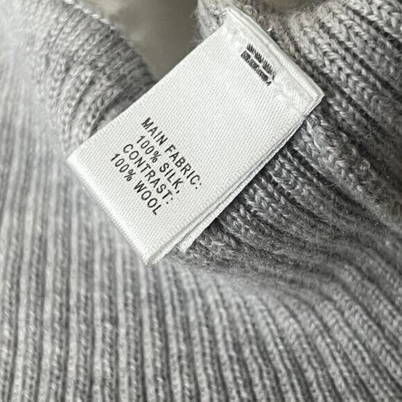 St John Silk Wool Oversized Hooded Zip Up Jacket Size P - Picture 12 of 13